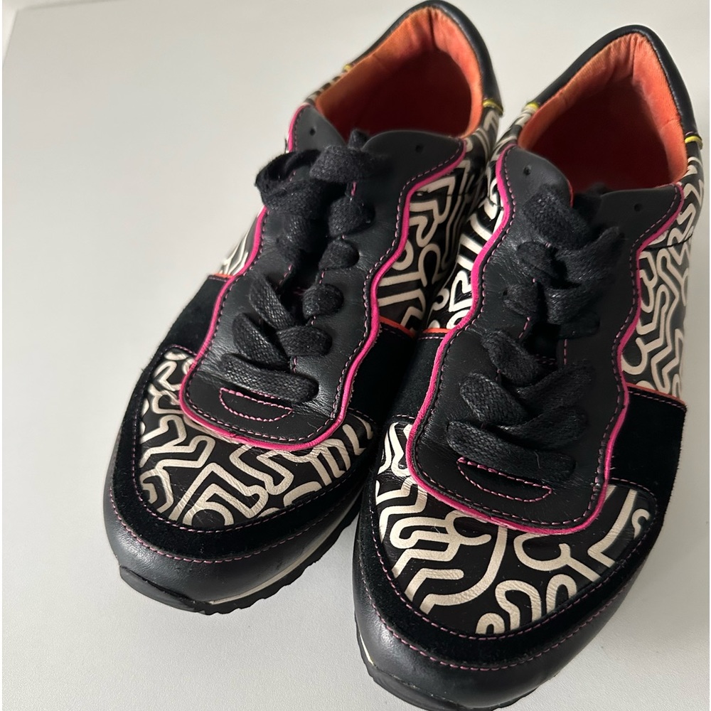COACH x Keith Haring Leather Black Pink White Sneakers Limited Edition - Picture 12 of 16
